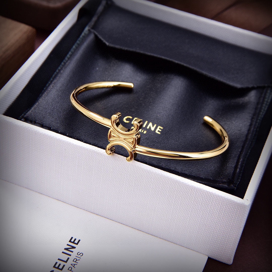 Celine Triomphe Asymmetric Bracelet