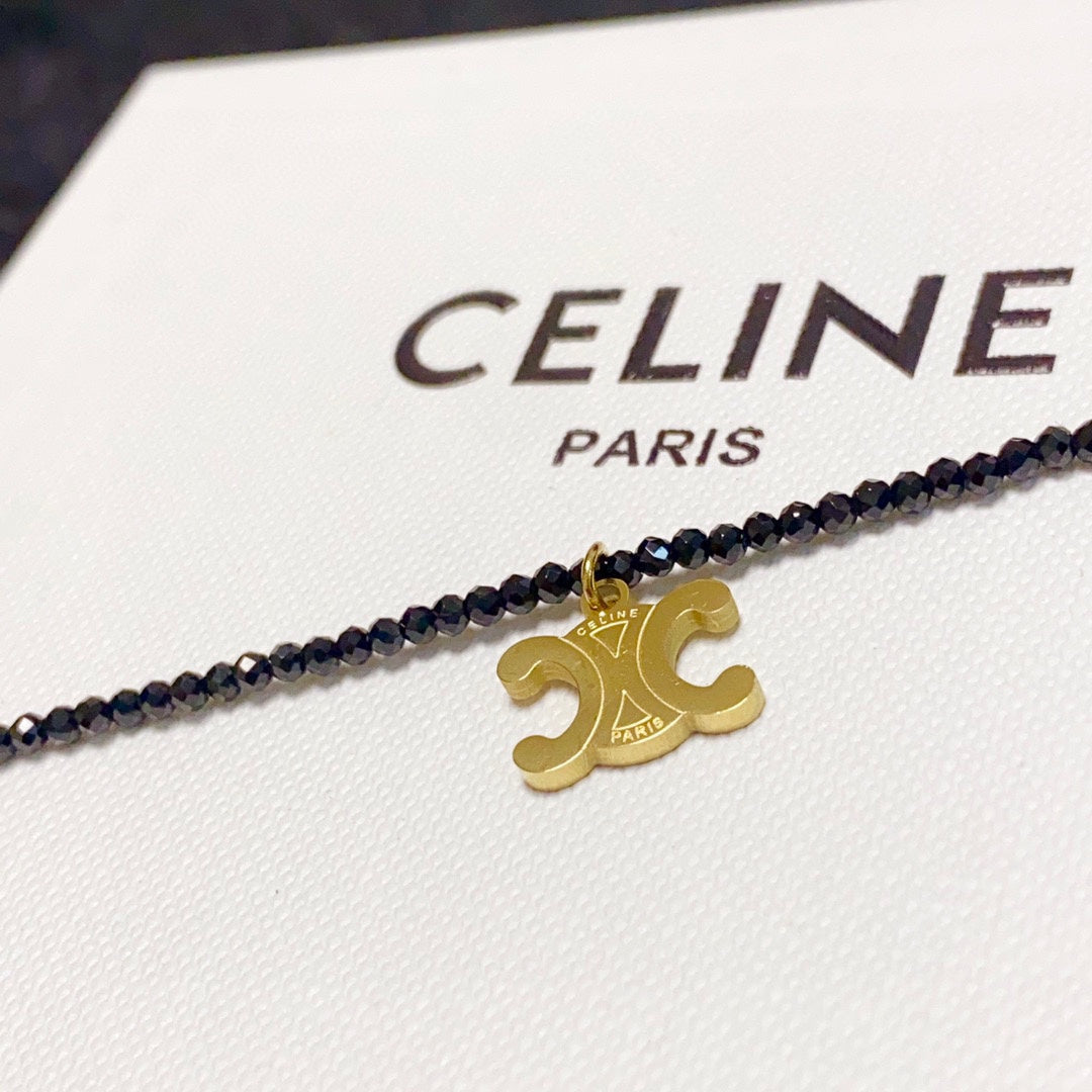 Celine Black Crystal Necklace