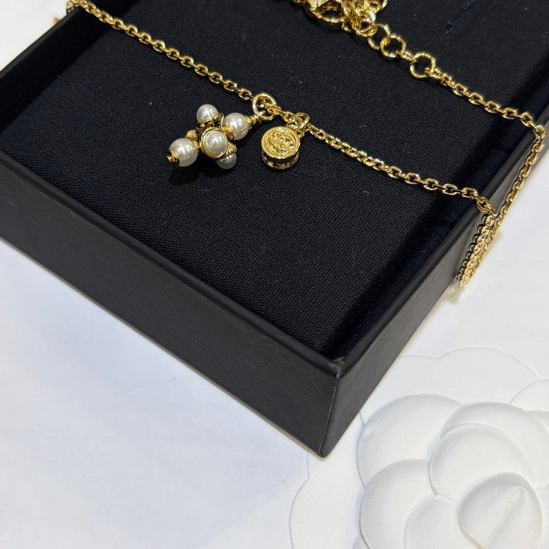 Chanel 26P Grape Pearl Gold Necklace