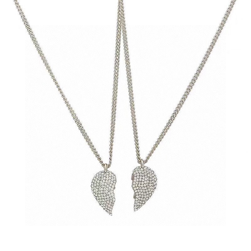 Balenciaga Lovelock Set of Two Silver-tone Crystal Necklaces
