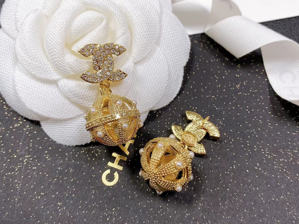 Chanel Ball Drop Earrings - 18K Yellow Gold