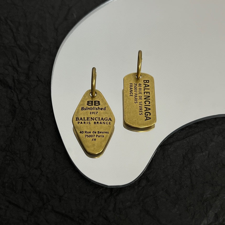 Balenciaga Plate Earrings - 18K Gold