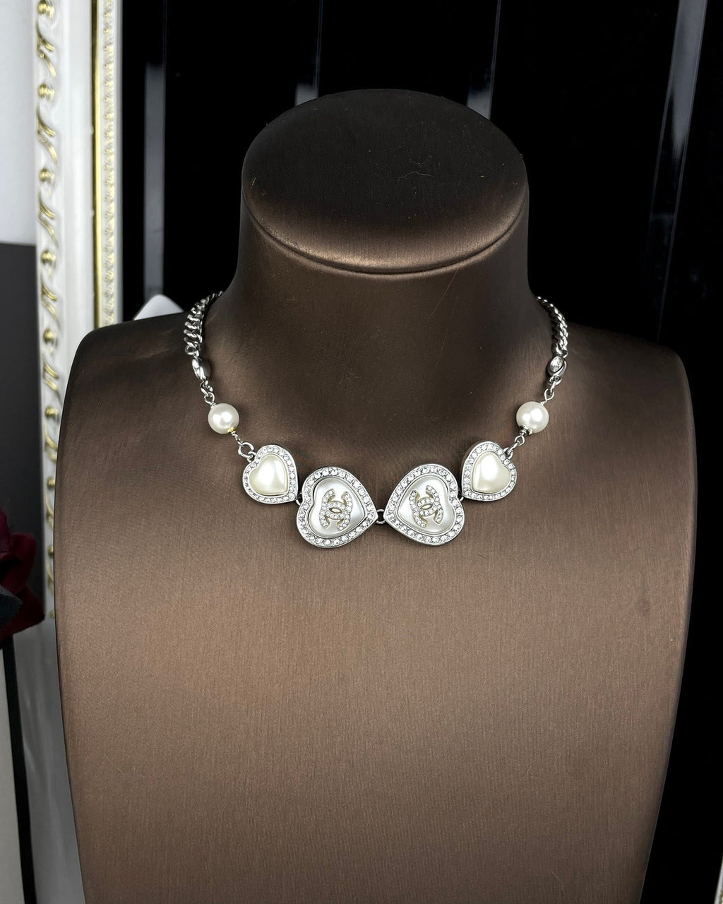 Chanel Heart Crystal Necklace