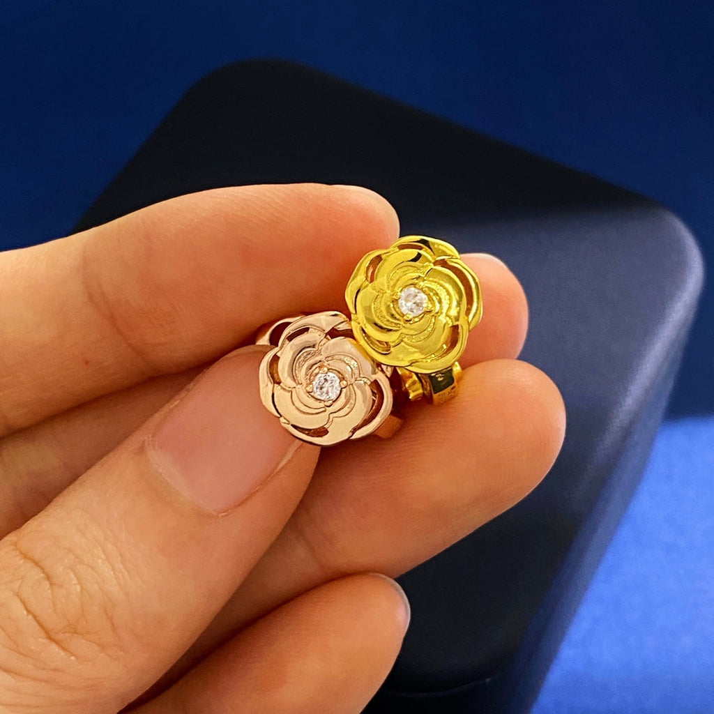 Chanel Camellia Earrings - 18K Gold