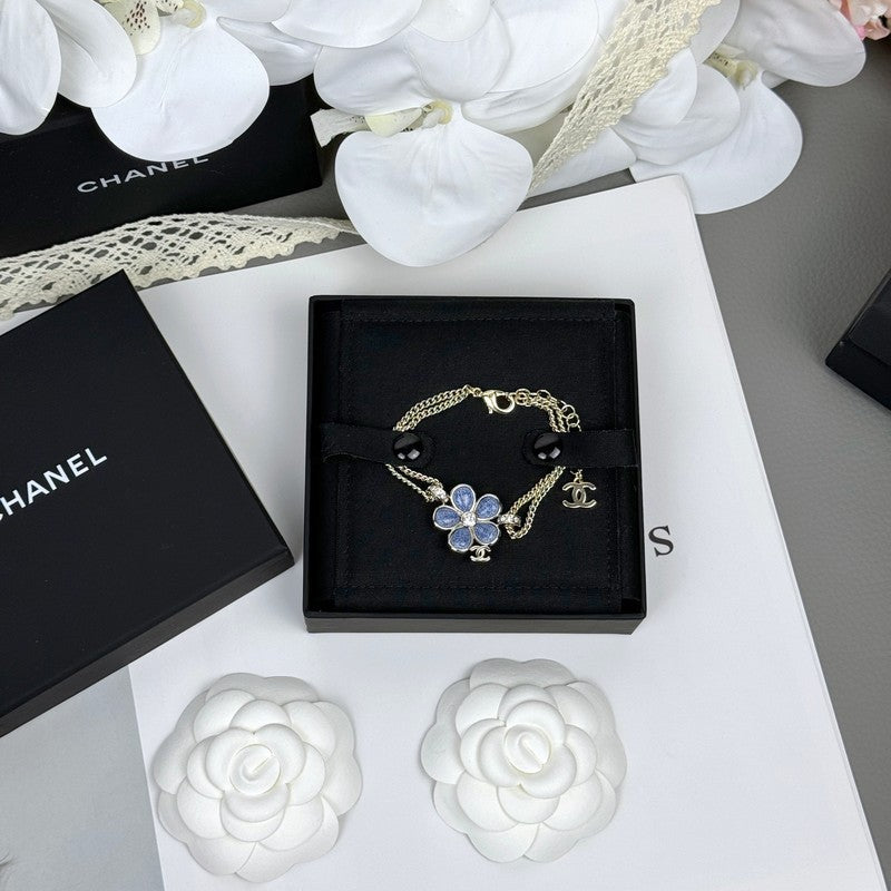 Chanel 26C Blue Flower Diamond Bracelet