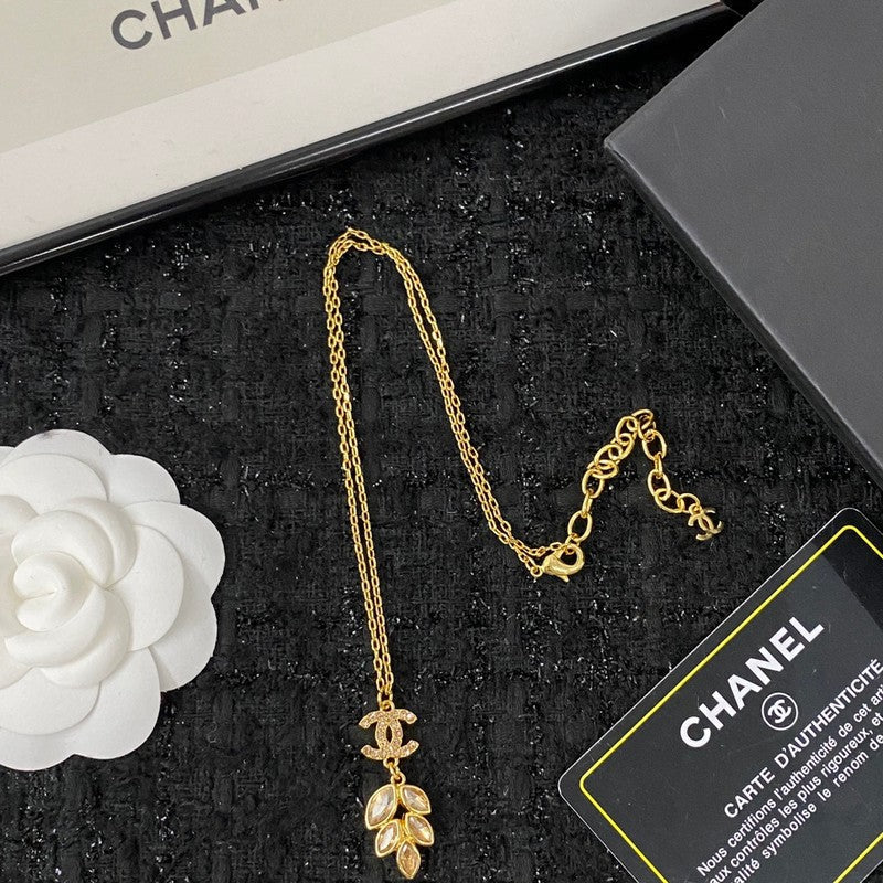 Chanel Flower Crystal Necklace