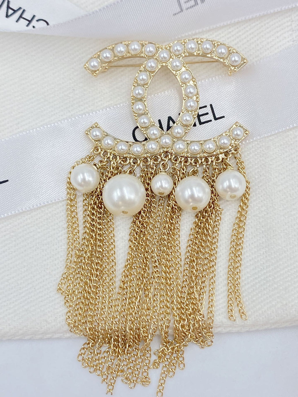 Chanel Pearl Tassel Brooch