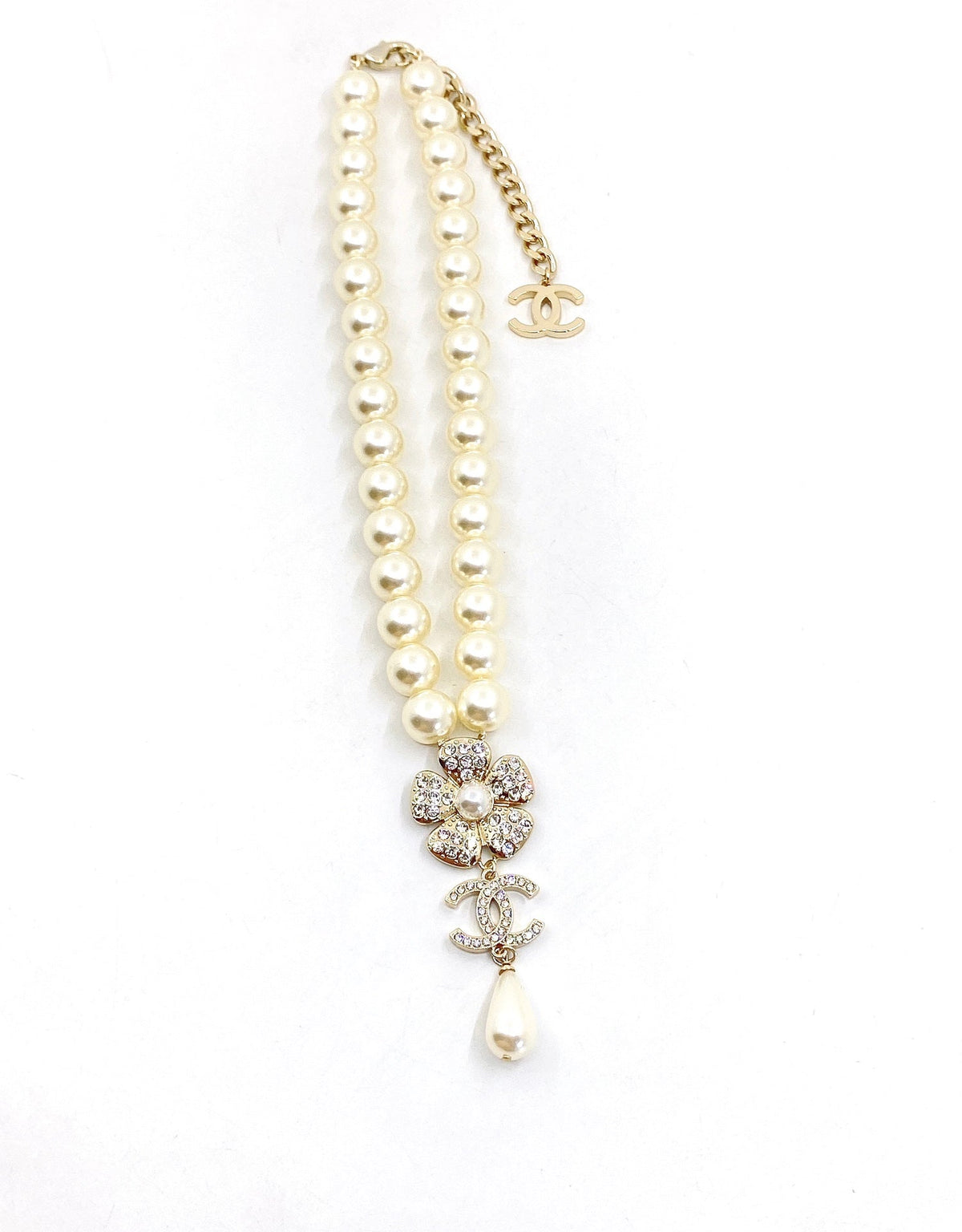 Chanel Pearls Chain Choker Necklace