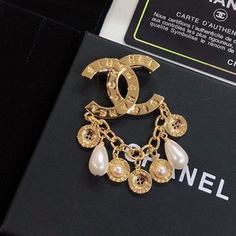 Chanel Pearl Pendant Brooch