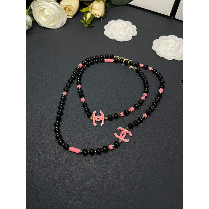 Chanel 24B Black Pearl Necklace