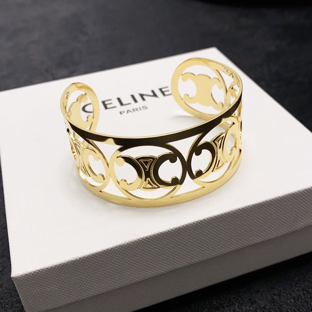 Celine Triomphe Open Cuff Bracelet