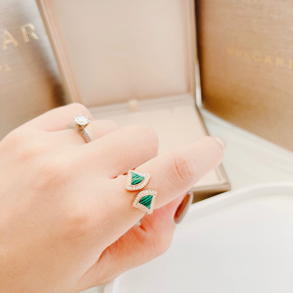 Bvlgari Dream Malachite Ring - 18K Rose Gold