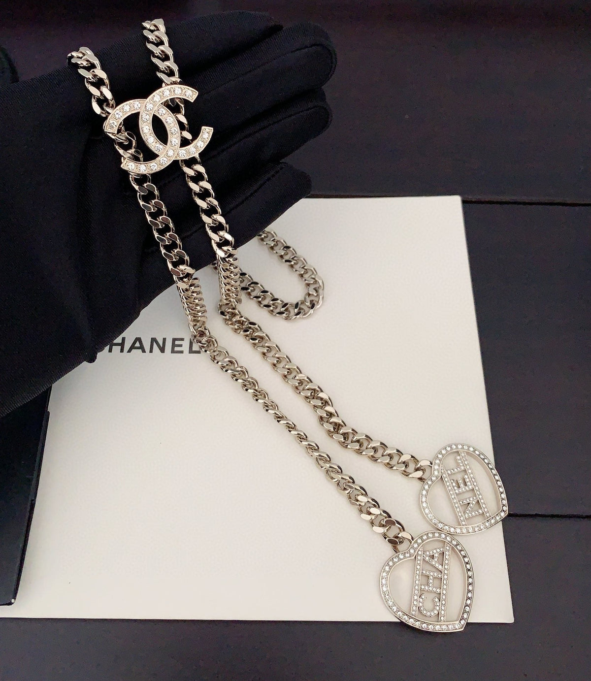 Chanel Heart Chain Necklace