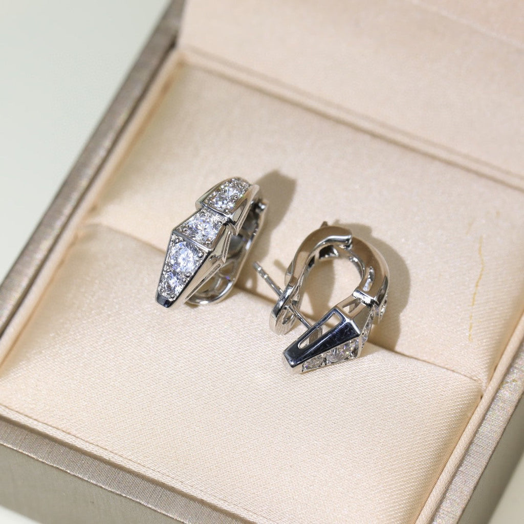 Bvlgari Serpenti Moissanite Earrings - 18K White Gold
