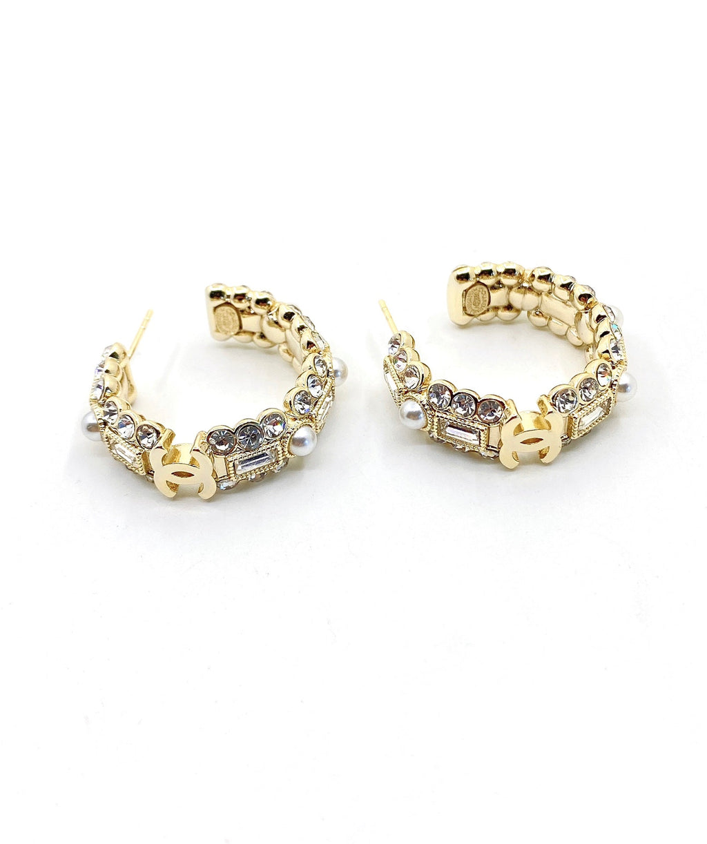 Chanel Crystals Circle Earrings - 18K Yellow Gold