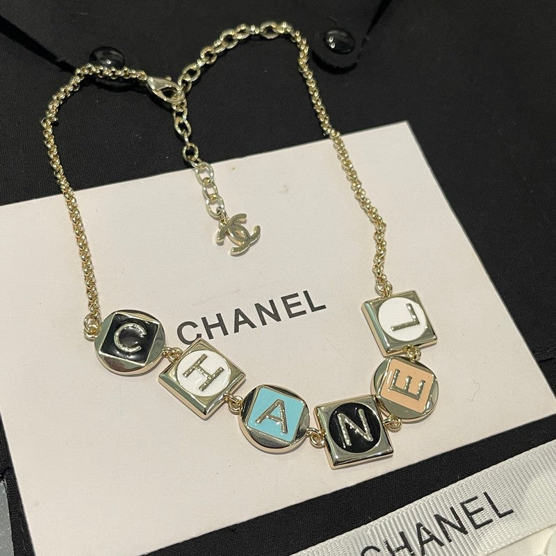 Chanel Color Logo Choker Necklace