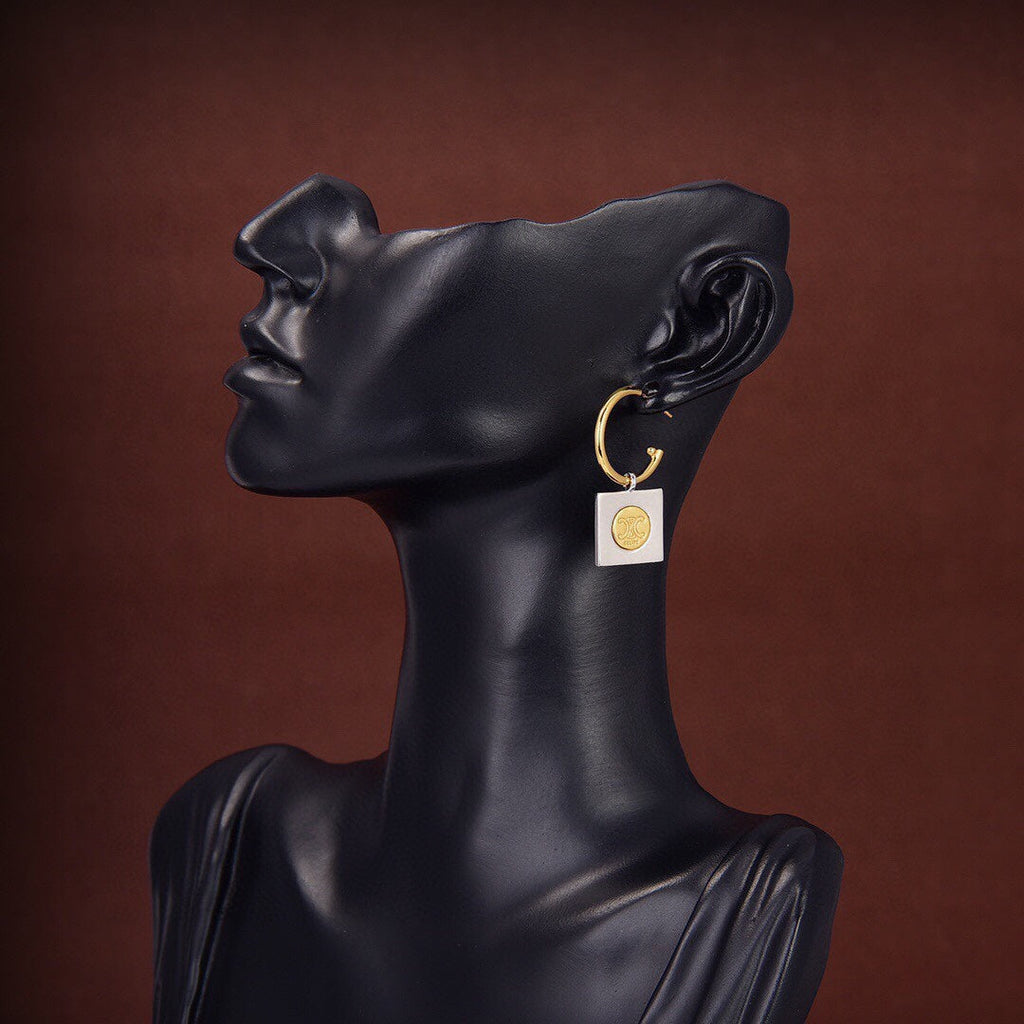 Celine Triomphe Hoops Earrings - 18K Yellow Gold