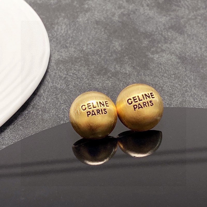 Celine Round Earrings - 18K Gold