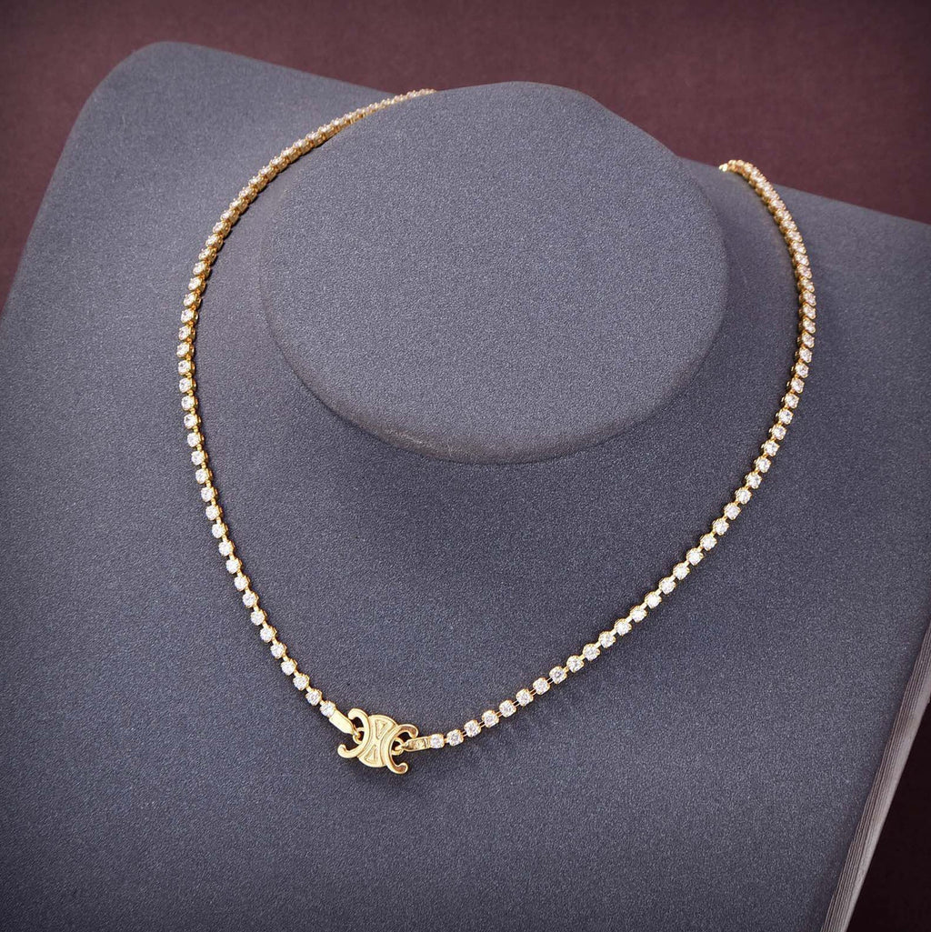 Celine Triomphe Crystal Necklace
