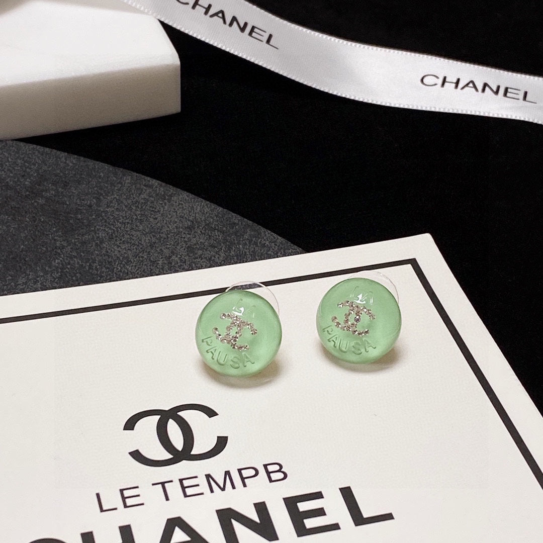 Chanel Green Earrings - 18K Yellow Gold