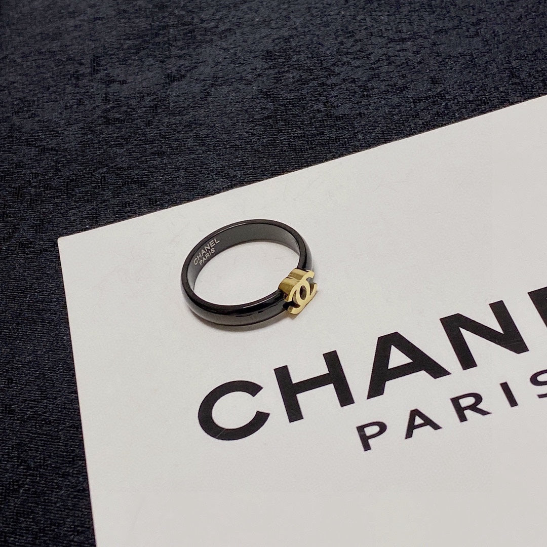 Chanel Black Ring - 18K Yellow Gold