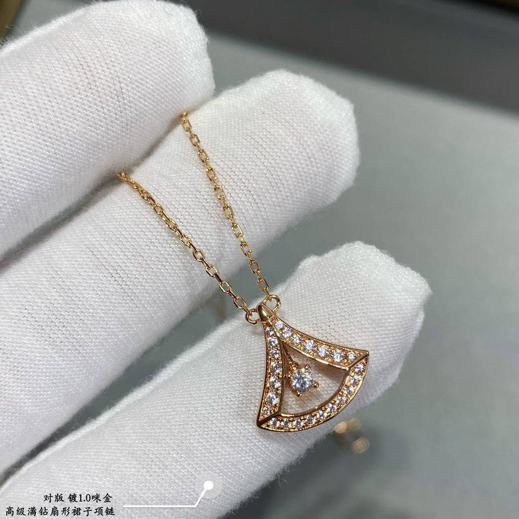 Bvlgari Dream Pave Diamond Openwork Necklace - 18K Gold