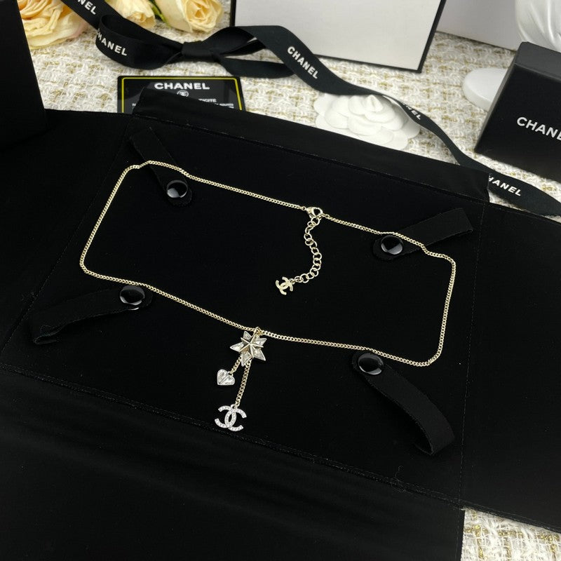 Chanel Heart & Star Crystal Necklace