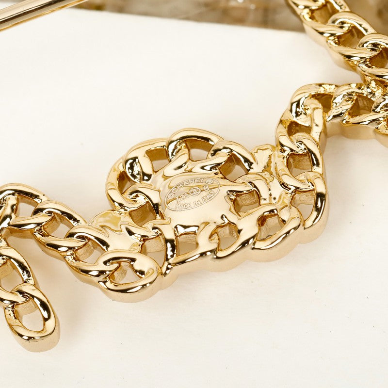 Chanel Leather Gold Brooch