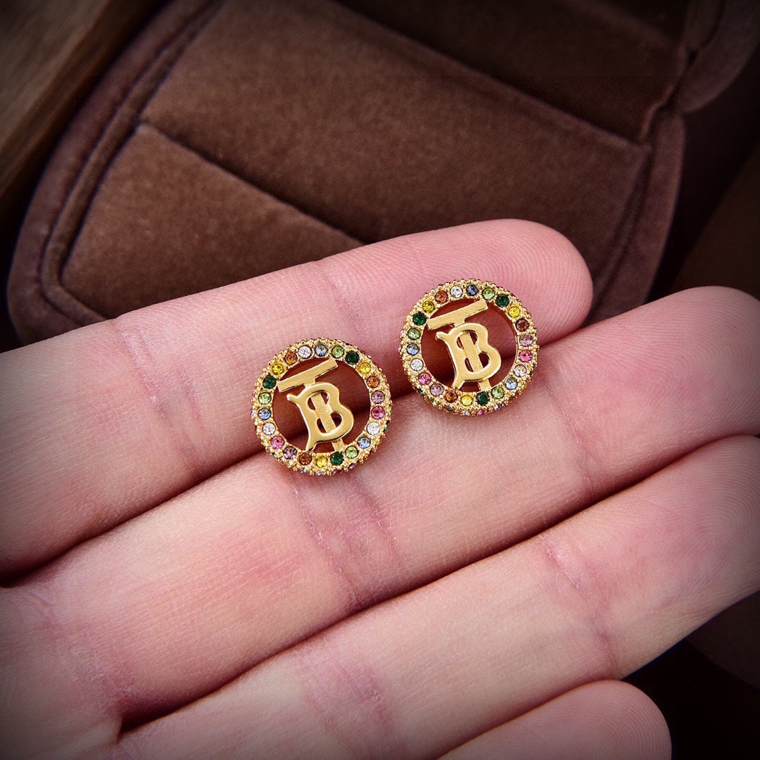 Balenciaga Color Crystal Earrings - 18K Yellow Gold