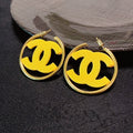 Chanel Color Logo Earrings - 18K Yellow Gold