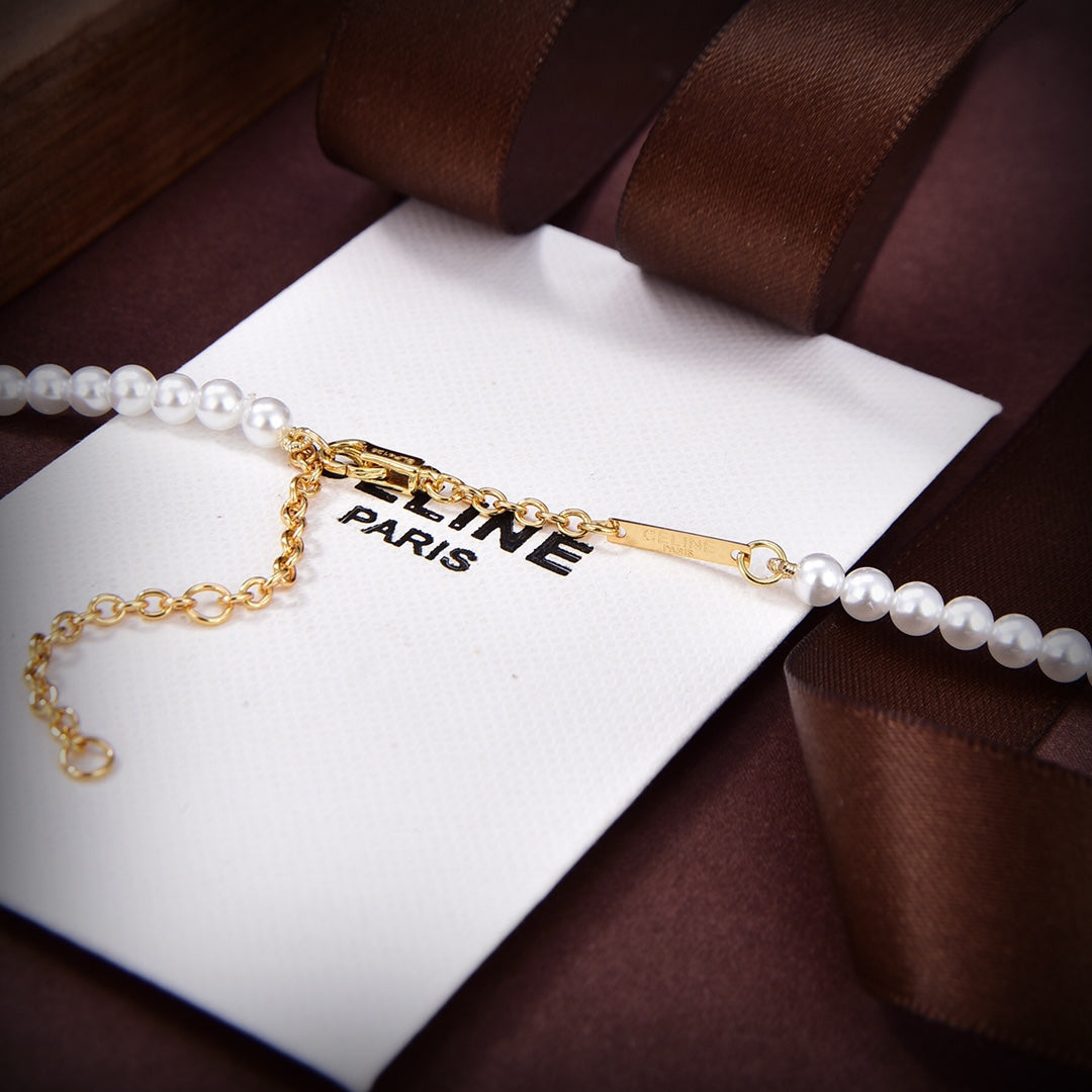 Celine Triomphe Paris Pearl Necklace