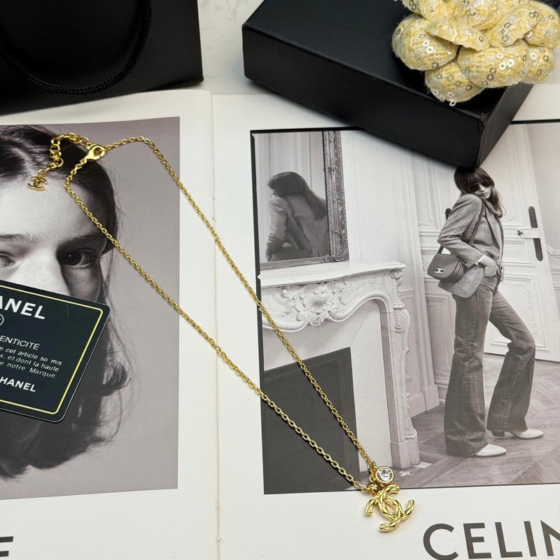 Chanel 26P Diamond Gold Necklace
