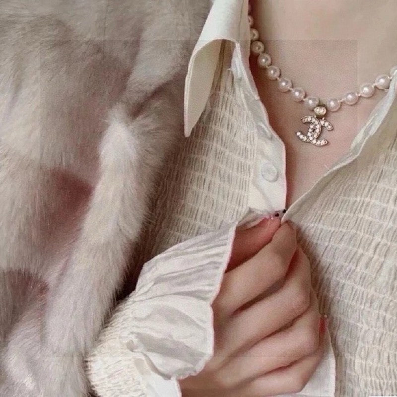 Chanel Pearl Chain Diamond Necklace