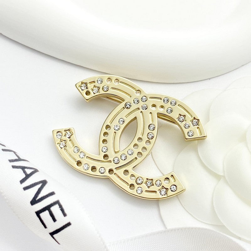 Chanel 24A Diamond Gold Brooch