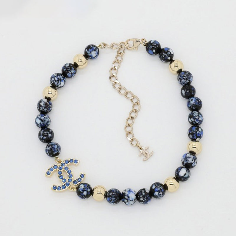 Chanel Blue Pearl Necklace