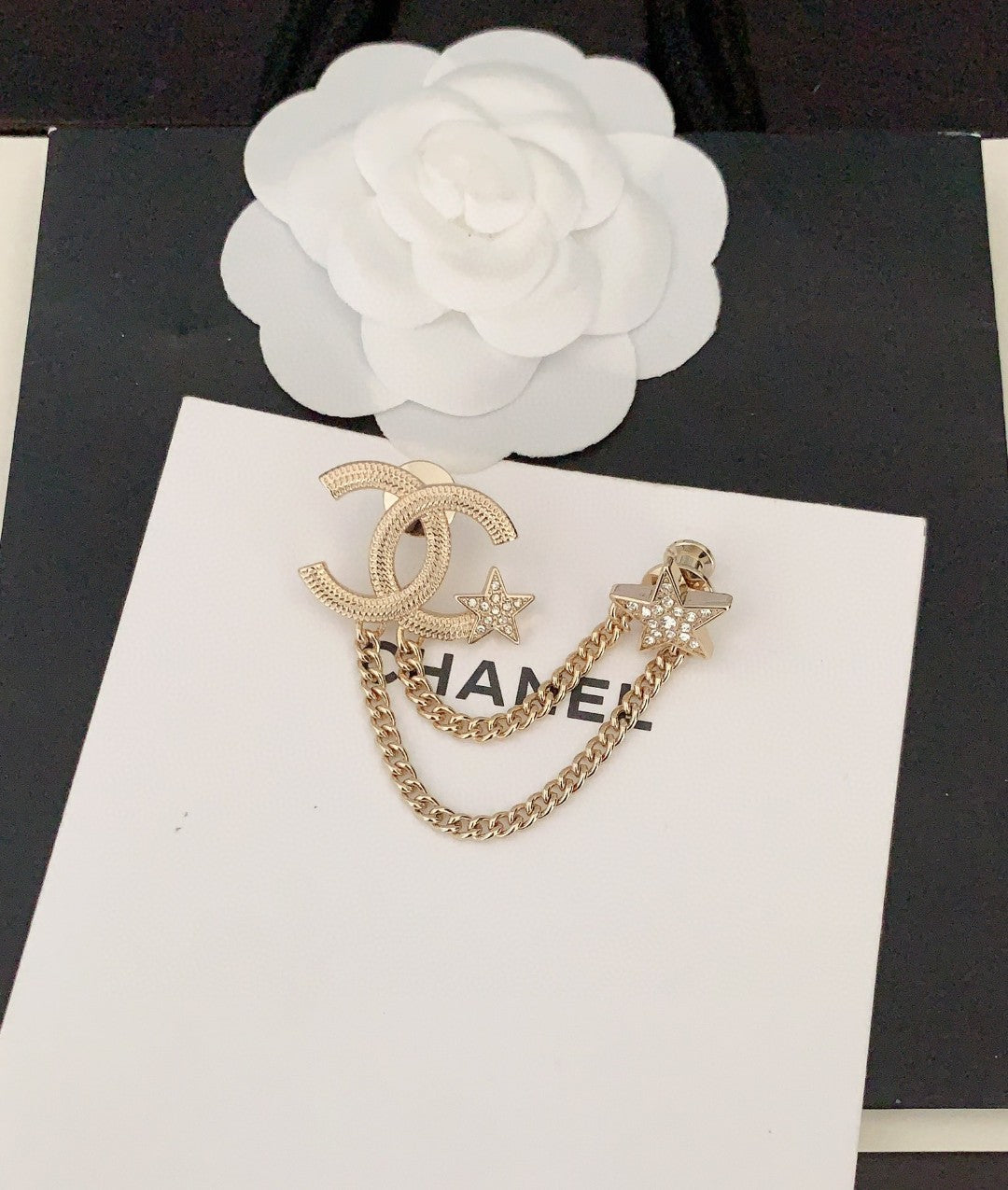 Chanel Heart Star Chain Brooch