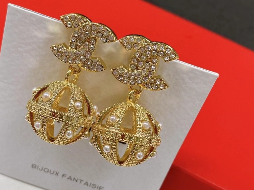 Chanel Ball Drop Earrings - 18K Yellow Gold