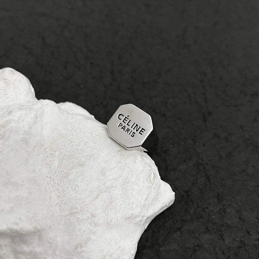 Celine Triomphe Vintage Ring - 18K White Gold