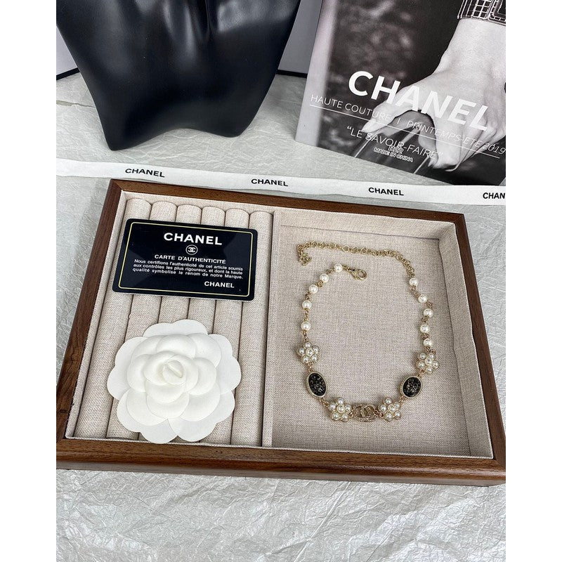 Chanel Black & Orange Crystal Choker Necklace