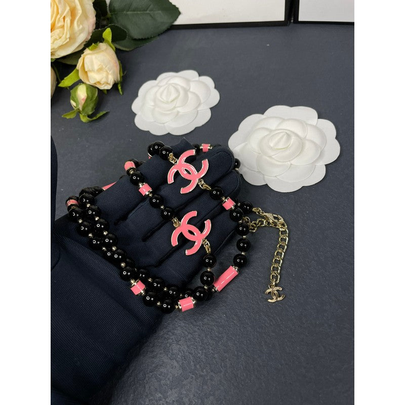 Chanel 24B Black Pearl Necklace