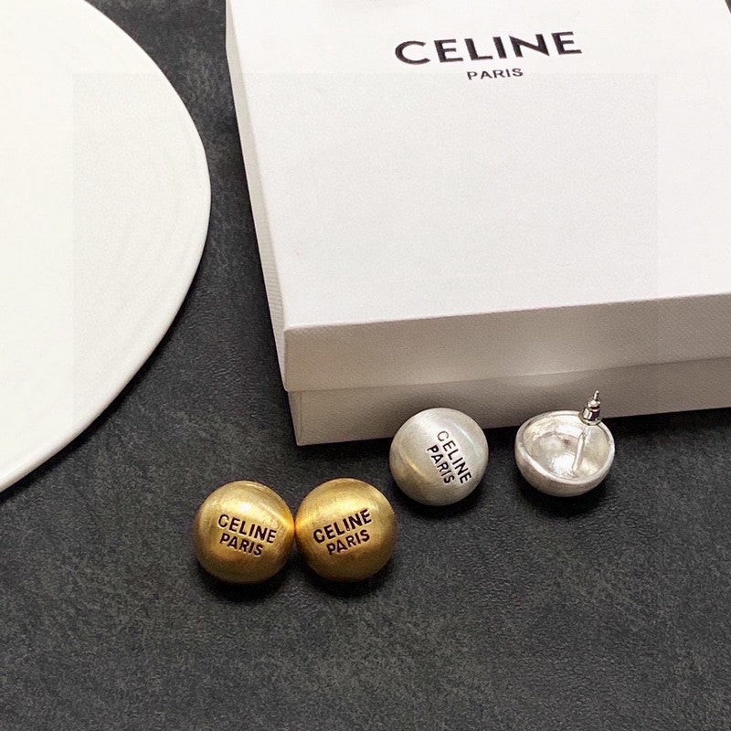 Celine Round Earrings - 18K Gold