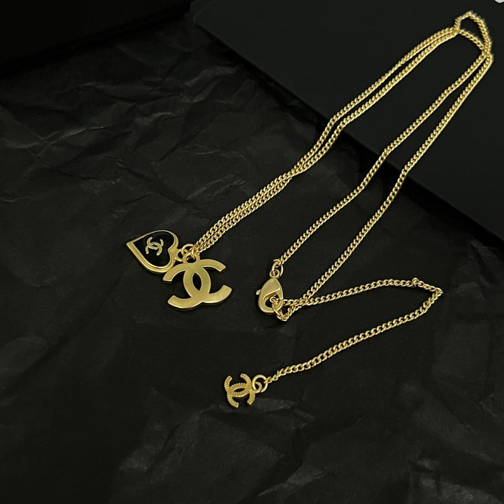Chanel Black Heart Necklace