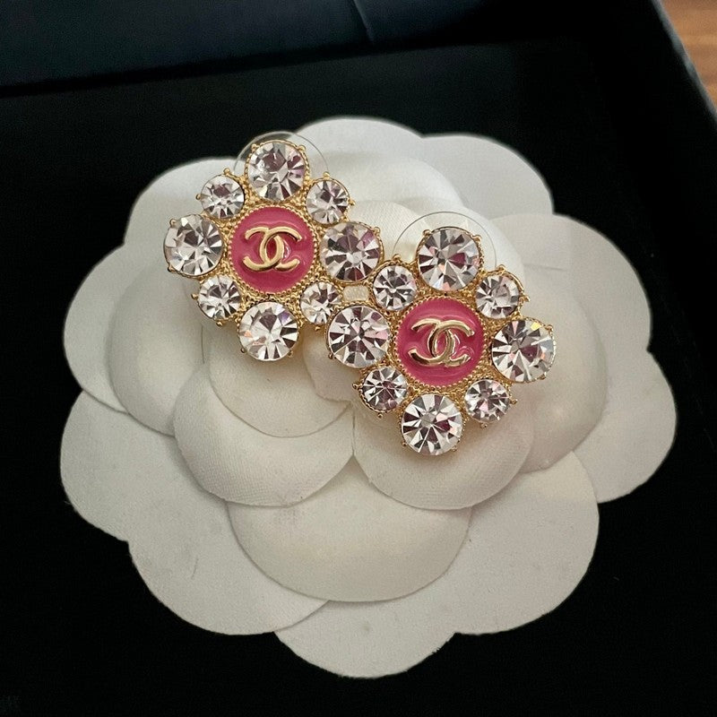 Chanel Color Flower Diamond Earrings - 18K Yellow Gold