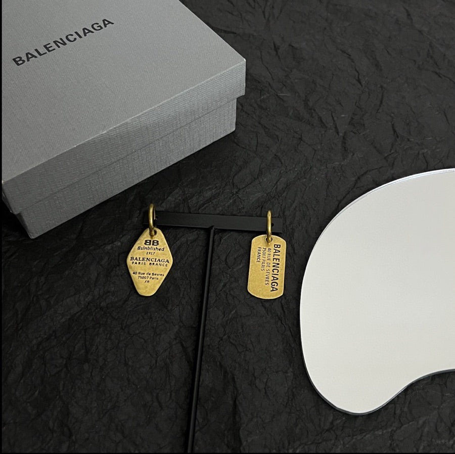 Balenciaga Plate Earrings - 18K Gold