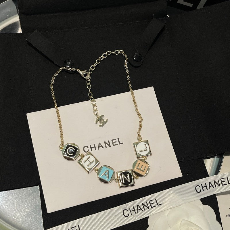 Chanel Color Logo Choker Necklace