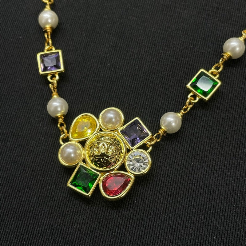 Chanel Color Crystal Gold Necklace