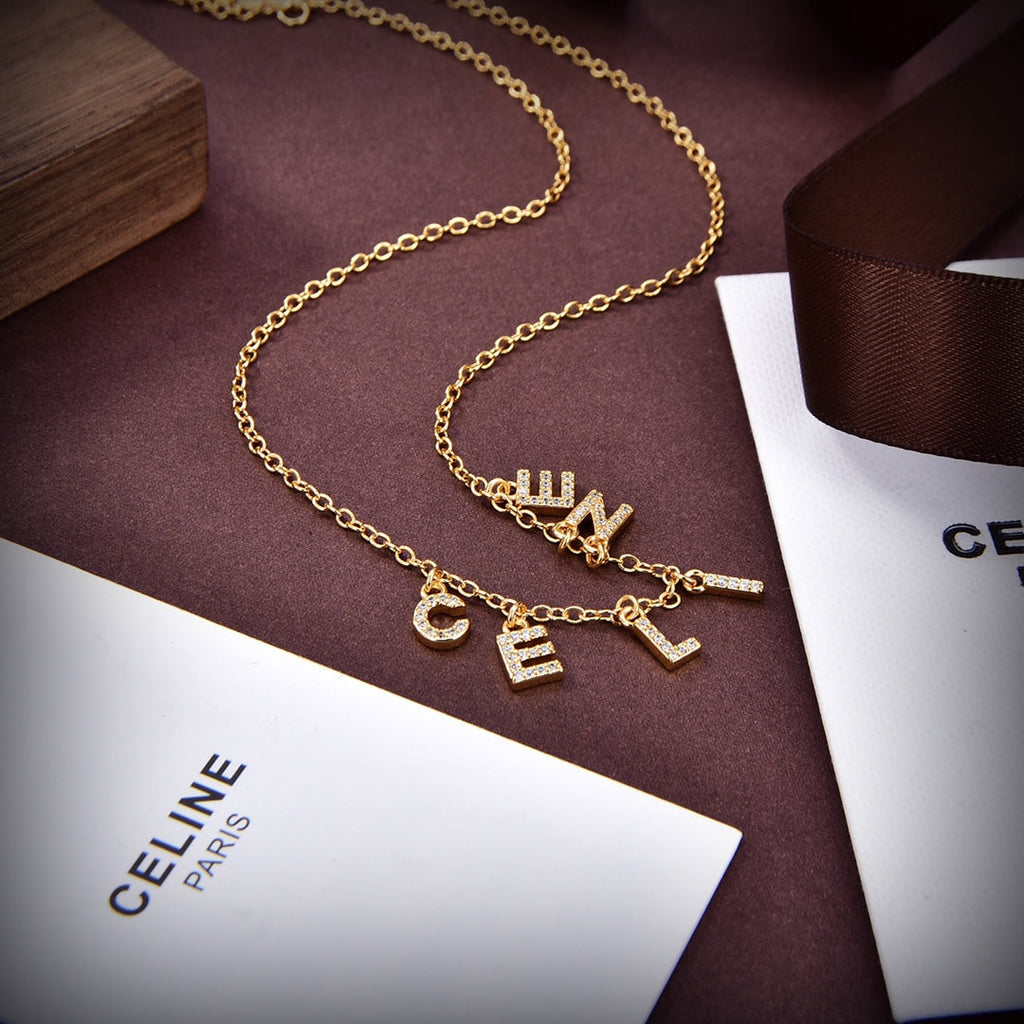 Celine Triomphe Paris Strass Crystal Necklace