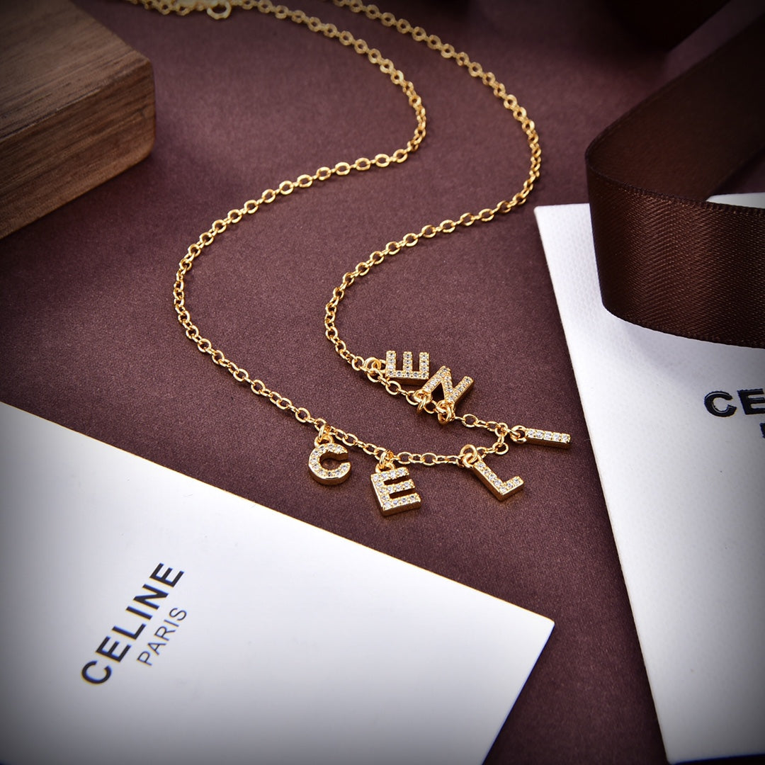Celine Triomphe Paris Strass Crystal Necklace