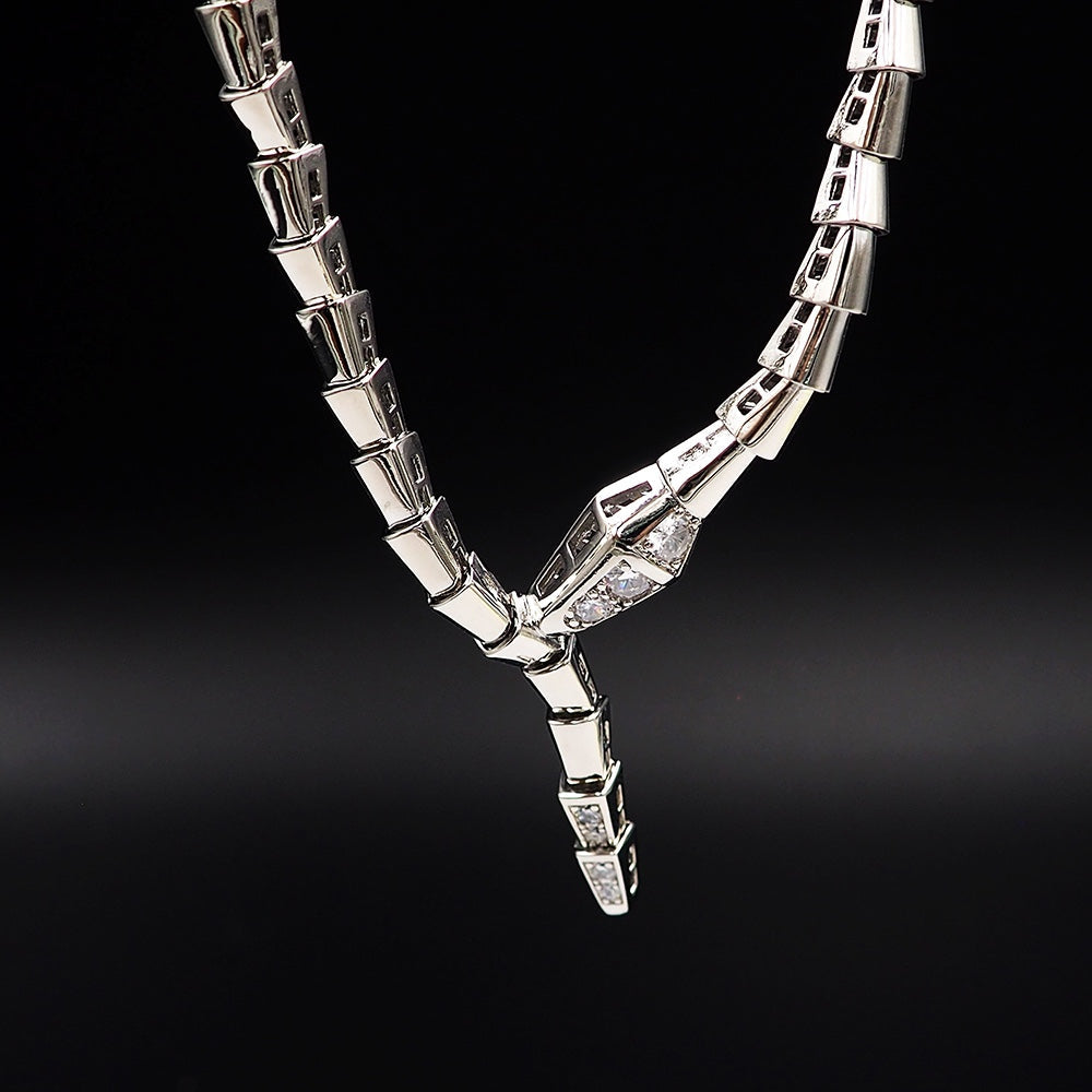 Bvlgari Serpenti Viper Demi-Pave Diamond Necklace - 18K Gold