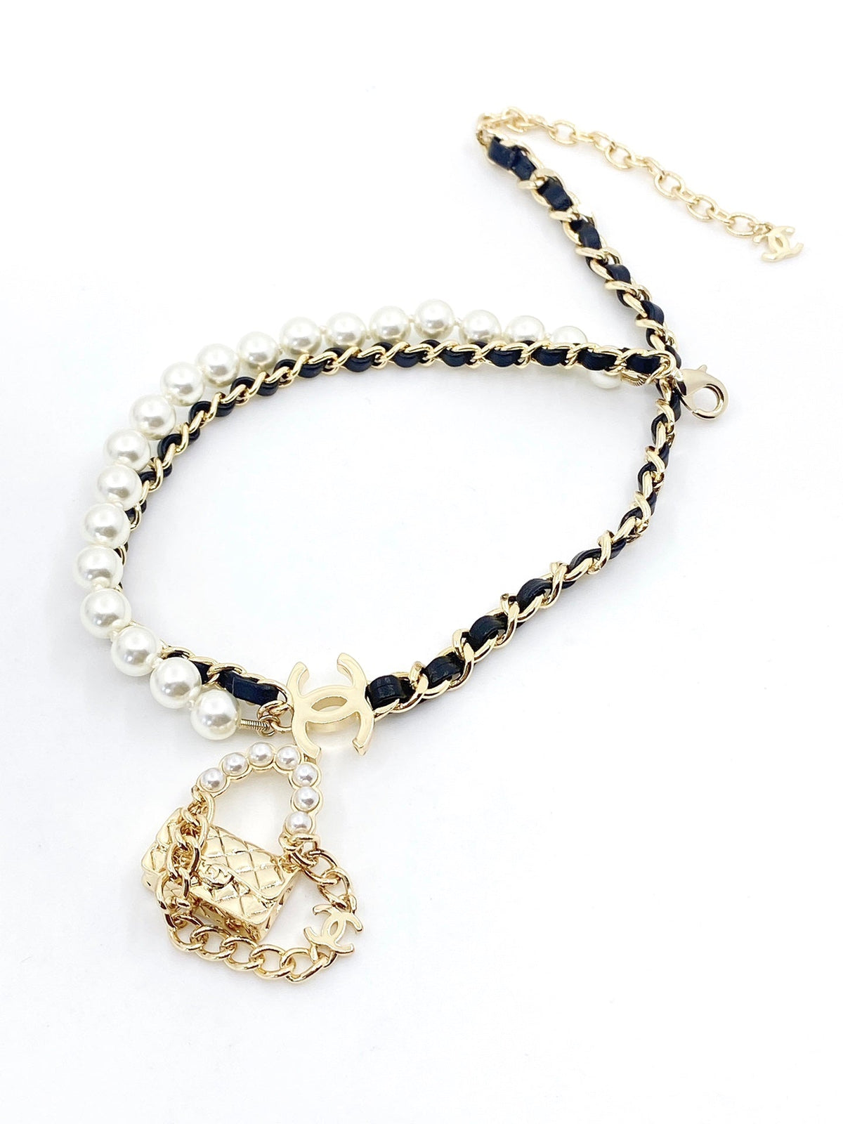 Chanel Pearl Bag Pendant Necklace